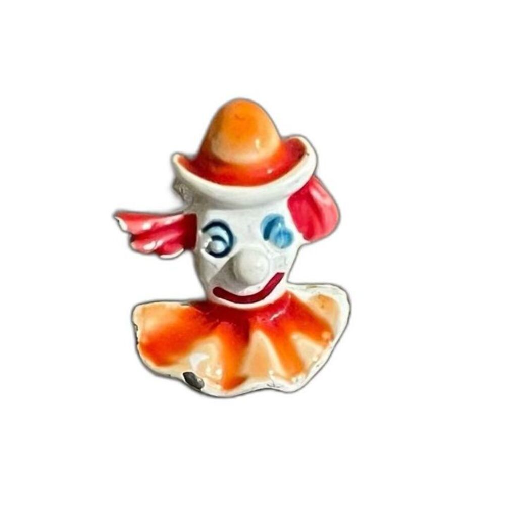 CLOWN Single stud earring vtg vintage 80s colorful eighties post pierced ears